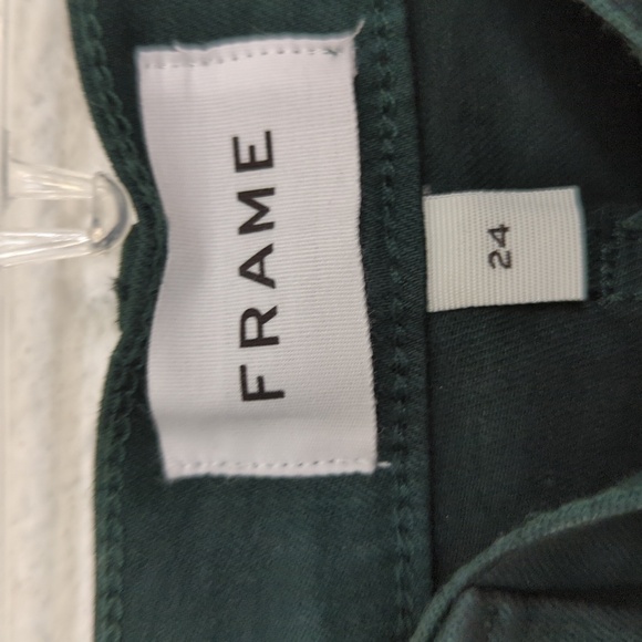 NEW Frame Le High Straight Cropped Jeans Pine Green 24 super stretch denim - Picture 5 of 14